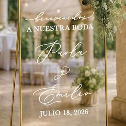 Bienvenidos a nuestra boda - Texto de adhesivo para espejo de boda - Cartel de bienvenida de boda en español