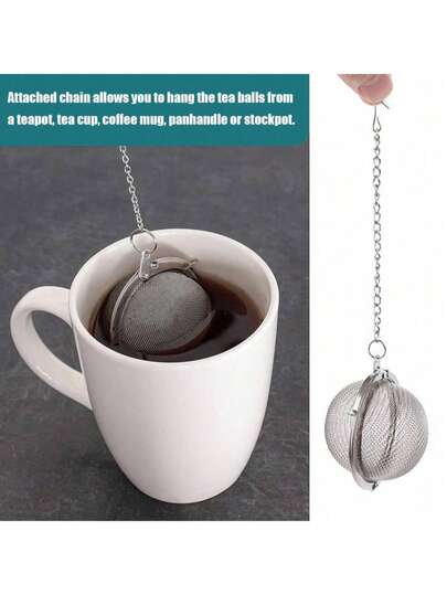 2 Pieces Stainless Steel Mesh Tea Balls, Tea Filter, Tea Strainer, 304 Stainless Steel Flavoring Filter Balls, Tea Filter Balls, Soup Flavoring Balls With Extension Chain Hook - Durable And Reusable - Suitable For Tea, Spices, And Herbs - Perfect For All Kitchen Needs - A Great Gift For Tea Lovers And Home Chefs, Camping Suitable, Spring Festival, Summer