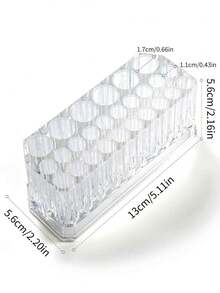 1 pièce Organisateur de pinceaux à ongles avec 26 trous, support de rangement pour eyeliner, présentoir de rangement pour cosmétiques et stylos. Présentoir acrylique pour pinceaux de maquillage. Accessoire pour manucure - Transparent - Voir 4