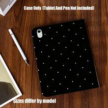 Black Polka Dot Pink Bunny Case (Book Style With Pencil Slot) Classic Black Base With White Polka Dots, Featuring A Fluffy White Bunny With A Pink Bow In A Circular Frame. Compatible With IPad Mini 4/5/6, 9.7/10.2/10.5/10.9/11/12.9/13 Inch, Pro/Air 4/5/6/7, 10th/11th Gen, Galaxy Tab A7Lite/A8/A9/A9Plus/S6Lite/S7/S8/S9/S10/S11/FE/Plus Series. - Multicolor - View 4