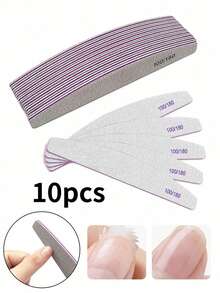 10-Pack Professional Half-Moon Nail File, 180/240 Grit, Nail Supplies, Nail Tools, Nail Art Tools, Nails, Nail Tools (For Patch Nails) - Grey - View 11
