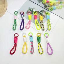3pcs/5pcs/10pcs Colorful Handmade Woven Rope Keychain, Backpack Pendant, Anti-Lost Key Chain, Phone Accessory, Polyester Short Rope Pendant, Phone Case Keychain (Random Color) - Multicolor - View 4