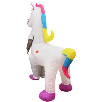 1件装彩虹独角兽充气服装 - 全身爱心主题奇装异服，男女通用，适合万圣节、狂欢节、圣诞节及各种活动/派对