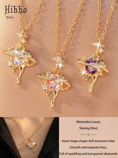 Hihho 1件丘比特之心吊坠项链，简约时尚，适合女性佩戴，可用于约会、派对、外出等场合，是送给女朋友、闺蜜或女孩的绝佳礼物。