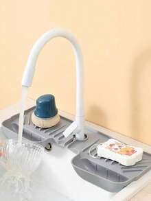 1 Heavy-Duty Non-Slip Sink Mat With 5° Angled Drainage - Foldable Gray Design, Easy-Clean Silicone Material, Suitable For Sinks, Dishwashers, And Washing Machines - Multicolor - View 15