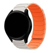 磁吸式表带，硅胶表带，18mm/20mm/22mm 智能手表表带，快拆腕带，可调节磁扣，男女通用，兼容 Galaxy Gear S2/S3/GT2/Fenix 5S Plus - 星光配橙 - 查看 12