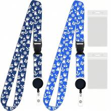 Bộ 2 chiếc kẹp thẻ rút gọn, dây đeo thẻ chìa khóa chống nước, vật dụng cần thiết khi đi du lịch và du thuyền. - Sự kết hợp nhiều màu sắc - Xem 2