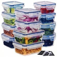 Refrigerator Storage Box, Fruit Fresh-Keeping Container, Large Capacity  Container, Airtight & Leak-Proof, Freezer , Microwave , Heat Resistant Up To 120°C Without Deformation - 24件套裝 - 查看 12