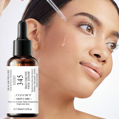 Xioimy 345面部精华液 - 保湿精华，适合所有肤质，蕴含烟酰胺、泛醇和仙人掌果提取物，深层滋养并保湿肌肤。