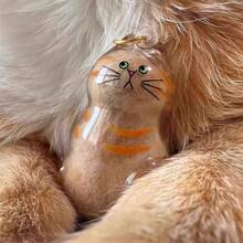 1个透明猫形宠物毛发收纳瓶，便携式猫毛保存容器，亚克力猫毛胶囊钥匙扣挂件 - 彩色 - 查看 3