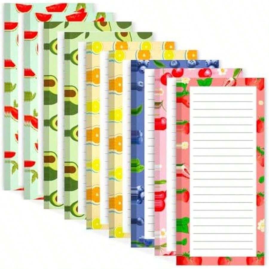 Joyberg 9 Pack Magnetic Notepads For Refrigerator, Magnetic Notepads For Refrigerator, Fruit Design Grocery List Pad For Fridge, Full Magnet Back Shopping Lists, 25 Sheets Per Note Pads - / - View 1