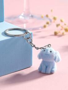 Chaveiro Fofo de Elefante Azul 3D Aveludado, Lindo Casal de Animais Ornamentais de Desenho Animado Pingente para Bolsa/Telefone/Chave, Acessórios de Carro Presentes de Festa, Cordões de Identificação Escolares com Suporte, Encantos de Acessórios de Bolsa de Carro - Multicolorido - Visão 5