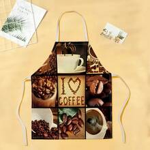 1 chiếc tạp dề họa tiết hạt cà phê, tạp dề in hình thời trang ngộ nghĩnh, tạp dề nhà bếp, tạp dề nấu nướng, tạp dề gia đình sáng tạo. - Nhiều màu - Xem 10