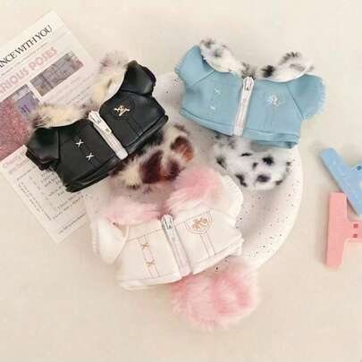 (Chỉ dành cho quần áo búp bê) Áo khoác búp bê bằng cotton kiểu cổ điển Y2K, phù hợp với búp bê 17cm và búp bê mini 10cm.