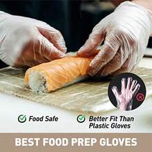 OKIAAS Clear Vinyl Disposable Gloves Latex-Free and Powder-Free Food Grade for Food Prep Cooking Cleaning Exam - como en la foto - Ver 2