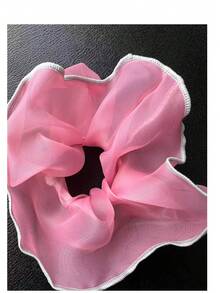 1件/3件套薄纱大肠形发圈，韩式优雅发绳，森系少女风加粗发圈，法式浪漫发带 - 彩色 - 查看 3