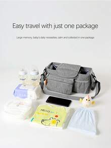 1pc Baby Stroller Hanging Bag, Large Capacity Storage Bag For Baby Stroller, Baby Carriage Accessories - Multicolor - View 6