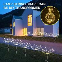 2pcs Solar Powered Firework Lights, Suitable For Outdoor Use, Waterproof, With 90 LED Flickering Solar Lights, Applicable For Outdoor Patio, Backyard, Garden And Pathway Decoration - Ground-mounted Fireworks Lights - View 5