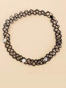 3件套女士手工编织鱼线雏菊、水钻、蕾丝镂空星星吊坠项链颈链叠戴首饰套装 - 彩色 - 查看 4