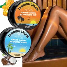MELAO Harmless Tanning Cream, Natural Gradual Tanning, Mango Coconut Scent 2-Piece Set, Suitable For Face And Body, 80g X 2 - Coconut + Mango - View 3