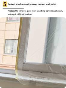 1 Roll Furniture Dust Cover, Thick Plastic Dust Proof Wrap, For Home Decoration, Prevents Dust Settling, Suitable For Covering Sofa, Bed, Dining Table, Coffee Table, Windproof & Waterproof - Clear - View 7