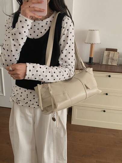 小众品牌女士手提包，新款韩版时尚复古百搭大容量单肩托特包