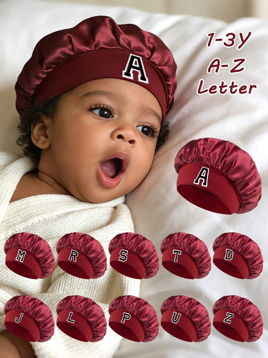 1 chiếc mũ ngủ bằng satin màu đỏ tía cho trẻ em, mũ ngủ mềm mại cho trẻ em, tạo kiểu tóc, thích hợp cho trường học, tiệc ngủ và mặc khi đi du lịch ban đêm, phù hợp cho trẻ từ 3-16 tuổi. - Màu Đỏ Sâu - Xem 1