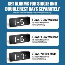 16.0cm Large LED Display Digital Alarm Clock With Voice Control, Adjustable Brightness, Dual Power Mode (USB Or AAA Battery), Rectangular Plastic Travel Alarm Clock Suitable For Bedroom, Living Room, Office - Movie Theme - Multicolor - View 8