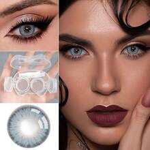 This 3D Little Devil Invisible Comes With A Cat-Shaped Invisible Contact Lens Case, Tweezers For Removal, Portable Outdoor Daily Use Accessories, Holiday Gifts, Special Items For Christmas Role-Playing, Makeup Parties, Christmas-Themed Items, Suitable For Daily Wear, Suitable For Holiday Parties, Cosplay Masquerades, Selected Halloween Gifts, Props To Enhance The Christmas Atmosphere, Birthday And Holiday Gifts. - 藍色 - 查看 3