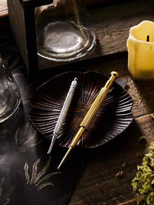 Bộ 1 bút massage bấm huyệt hai đầu, bút massage tai và cơ thể bằng thép không gỉ có thể thu gọn, massage mô sâu, spa tại nhà. - Đồng - Xem 11