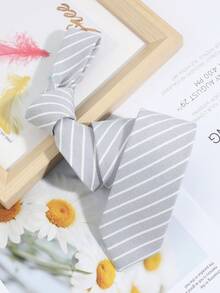 1条男士时尚休闲条纹领带，适合日常穿着、通勤、派对搭配 - 彩色 - 查看 5