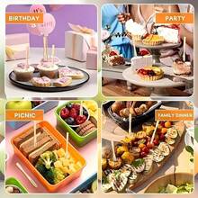 Que xiên cocktail bằng tre dùng một lần 3,5 inch, gỗ tự nhiên, không bụi, thích hợp cho tiệc cưới, tiệc tùng, sự kiện, đồ dùng tiệc | Thiết kế tối giản | Cấu trúc không bụi - Xem 4