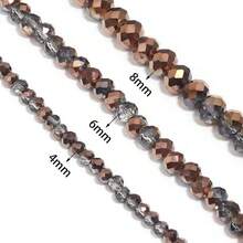 1pc Faceted Abacus Bead Crystal Flat Bead Multi-Color Loose Beads, Fashionable Colorful Cute Electroplated Versatile Craft DIY Beads For Bracelets, Necklaces, Jewelry Making, Phone Straps, Keychains - Transparent Semi-electroplated Brown - View 7