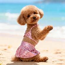 狗狗泳衣套装，宠物比基尼套装，中小型犬沙滩装 - 彩色 - 查看 9