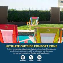 Comfort Pro Rocker Camping Chair Portable Folding Rocking Chair With Durable Armrests And Drink Holder - Sweet Tea - 甜茶 - 查看 3
