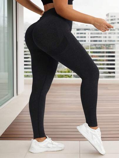 Pantalones Leggings Deportivos de Yoga para Mujer Talla Extra Grande, Lisos Sin Costuras, Diseño Ergonómico que Resalta tus Curvas y Levanta Glúteos, Ideales para Fitness y Pilates