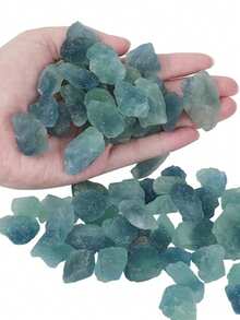 Naturalny, surowy kryształ niebieskiego fluorytu - nieregularny, surowy, luźny kamień do uzdrawiającej biżuterii Reiki (0,79-1,2 cala) - Niebieski - Zobacz 2