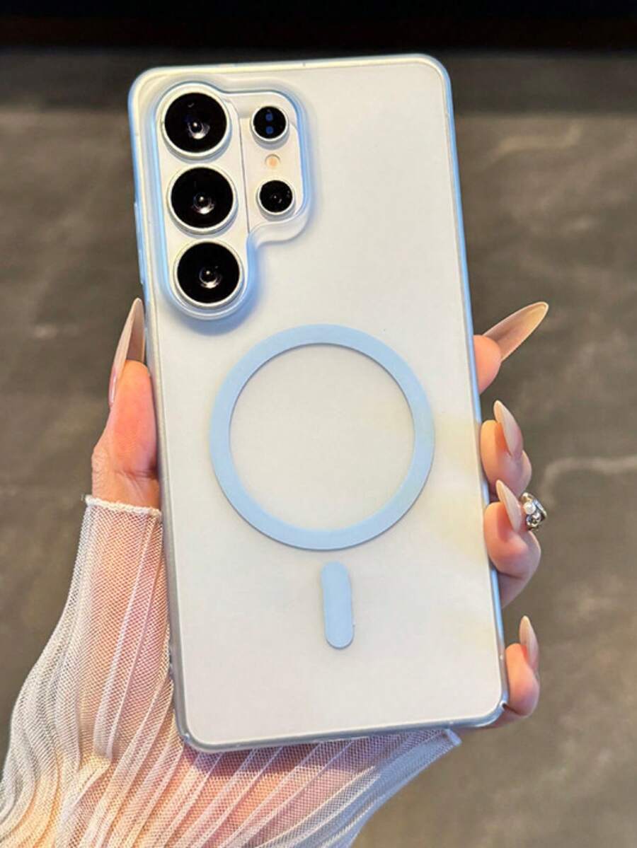 商务半透明磨砂磁吸手机壳，兼容三星 Galaxy S26 Ultra S25 S24 Ultra S23 S22 Ultra S25 Ultra，硬质超薄无线充电后盖