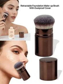 7pcs Multifunctional Double-Ended Makeup Brushes Set, Including Foundation Brush, Powder Brush, Blush Brush, Concealer Brush, Contour Brush, Suitable For Women - Coffee Brown - View 3