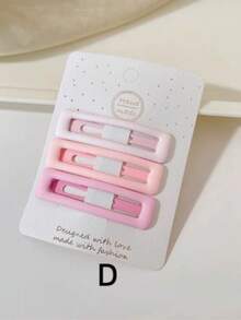 15pcs/Set Pink Heart & Star BB Hair Clips, Matte Ombre Gradient Side Bangs Hair Clips, Suitable For Daily Use - Pink - View 5