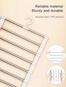 2pcs/1pc Foldable Magic Pants Hanger - Multifunctional Storage Rack For Jeans, Scarves, Wardrobe Organization - Multicolor - View 4