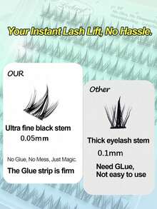 100簇免胶假睫毛，C型卷翘自粘睫毛嫁接，无需胶水，打造日常及特殊场合的自然妆效，新手友好型DIY睫毛 - C - 查看 6