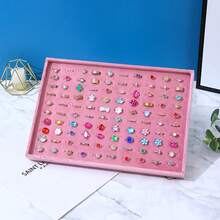 1pc Pink Velvet Stackable Jewelry Organizer Tray, Storage & Display Rack For Earrings, Rings, Necklaces And Bracelets - Pink - View 13