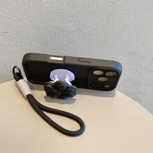 钥匙扣挂绳手机壳，带镜头保护，兼容苹果 17、16、15、14、13、12、11、Pro Max，三星 Galaxy S22/S23/S24/S25+，A04/A05/A14/A15/A24/A25/A34/A54/A56/A36/A26，荣耀 Note 15 Pro 系列 - 黑色 - 查看 3