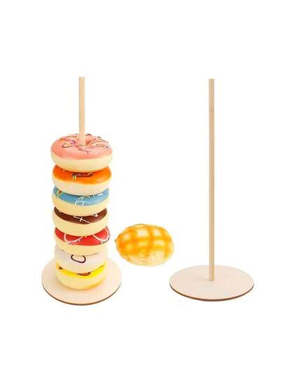 1 Bộ Giá Trưng Bày Bánh Donut, Bằng Gỗ, Có Thể Tháo Rời, Có Thể Tái Sử Dụng | Dùng Cho Đám Cưới, Sinh Nhật, Ngày Valentine, Họp Mặt Gia Đình, Tiệc Theo Chủ Đề, Trang Trí Bàn, Trang Trí Nhà Cửa & Sân Vườn