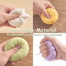 1/4 Pcs Daily Stress Relief Toy, Colorful Dumpling Squeeze Ball, Sensory Fidget Toy, Squeeze Dough Ball Stress Relief Hand Toy, Elastic Tabletop Toy With Food Steamer, Game And Party Favor, Suitable As Gift Or Party Favor(Colors Are Dispatched Randomly.) - 彩色 - 查看 4