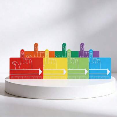 8pcs Multicolor Finger Guide Reading Strips, Measuring Ruler Combo, Ideal For Text Highlighting & Page Tracking