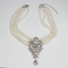 [Luxury Pearl Necklace]Elegant Multi-Layer Faux Pearl Necklace - Luxury Crystal Pendant, Women's Party Banquet Accessory - Pearl - View 2