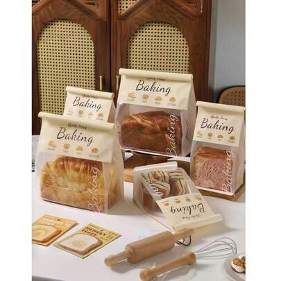 Túi giấy Kraft tái sử dụng cỡ nhỏ/vừa/lớn có cửa sổ - Túi đựng bánh mì bằng nhựa có thể đóng kín, thích hợp cho bánh mì sourdough tự làm, bánh mì tròn và bánh ngọt - Bao bì có cửa sổ trong suốt, thiết kế khóa kẹp kim loại, cửa sổ nhìn thấy được bên trong, chất liệu bền, bao bì bán lẻ thực phẩm