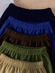 10pcs/Set Boys' Casual Colorful Knit Fabric T-Shirt And Matching Colorful Shorts Outdoor Suit, Spring/Summer - Multicolor - View 5